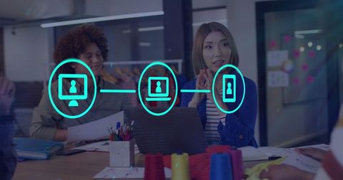 Fashion designers using networked digital technology for collaboration