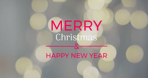 Festive Christmas and New Year Greetings with Bokeh Lights