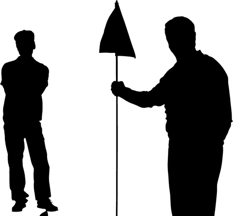 Silhouette of Male Golfers Swinging Clubs on Transparent Background