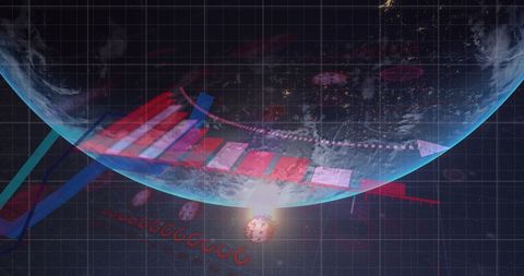 Global Business Analytics with Digital Charts and Earth Visualization - Download Free Stock Images Pikwizard.com