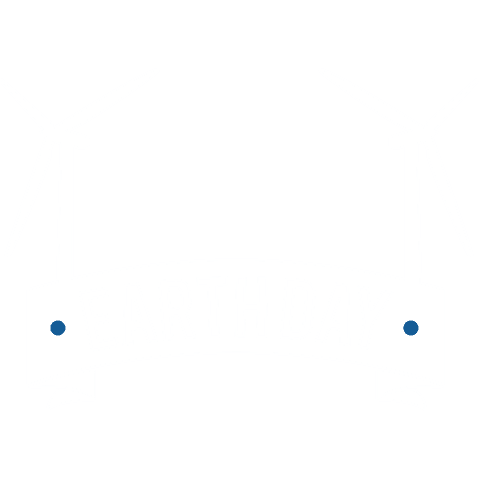 Earth day text with wind turbines transparent vector design