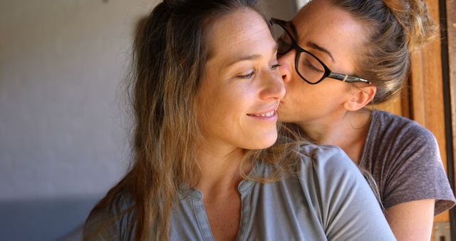 Loving Same-Sex Couple Sharing Tender Moment at Home - Download Free Stock Images Pikwizard.com