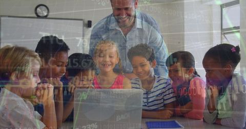 diverse classroom e-learning with digital tech integration - Download Free Stock Images Pikwizard.com