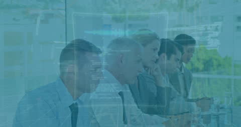 Business Team Analyzing Digital Financial Data Insights