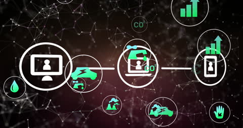 Digital Transformation Concept with Icons and Network Connections