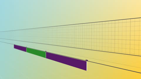 Abstract Geometric Animation with Grid on Gradient Background