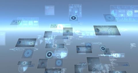 Floating Digital Interfaces and Data Processing Symbolizing Global Connectivity - Download Free Stock Images Pikwizard.com