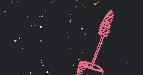 Pink Mascara Brush with Gold Stars in Night Sky Theme - Download Free Stock Images Pikwizard.com