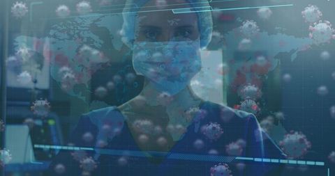 Healthcare Professional Analyzing Global Virus Spread