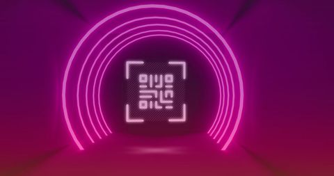 Neon QR Code with Glowing Light Trails in Futuristic Tunnel - Download Free Stock Images Pikwizard.com