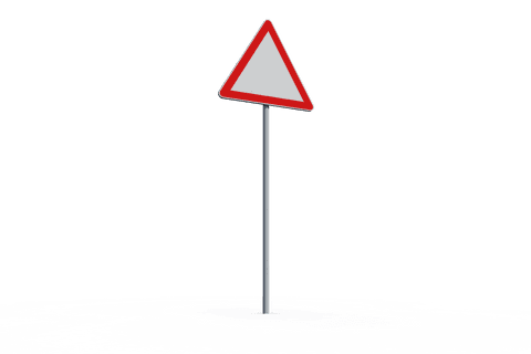 triangular warning road sign on transparent background - Download Free Stock Videos Pikwizard.com