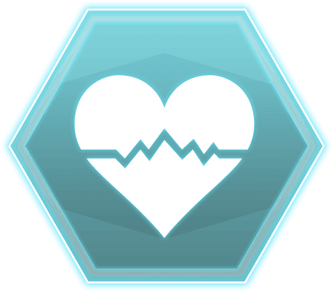 Transparent Aquamarine Hexagon with Heart and Heartbeat Symbol - Download Free Stock Videos Pikwizard.com
