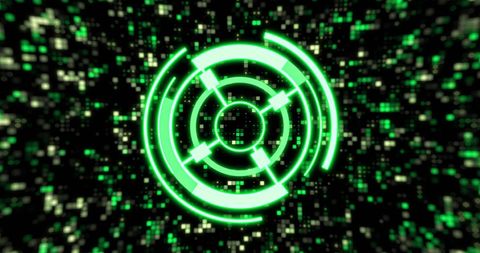 Futuristic Digital Interface with Glowing Green Target - Download Free Stock Images Pikwizard.com