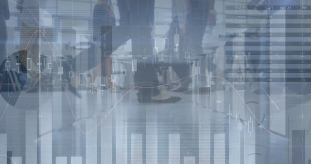 Double Exposure of Stock Market Charts and Business People in Office - Download Free Stock Images Pikwizard.com