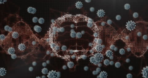 Digital Illustration of Virus Cells and Neural Network