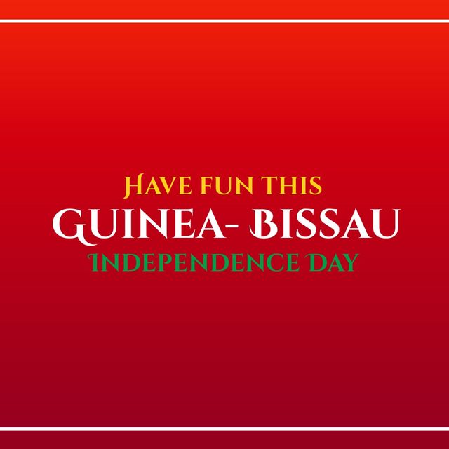 Have fun his guinea-bissau independence day text banner against red background. Guinea-bissau independence day celebration concept