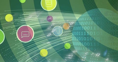 Futuristic Digital Communication with Binary Code Elements - Download Free Stock Images Pikwizard.com