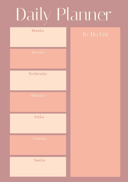 Minimalist Pastel Daily Planner Layout for Weekly Organization - Download Free Stock Templates Pikwizard.com