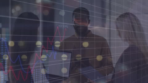 Diverse Team Planning with Digital Graph Overlay in Modern Office