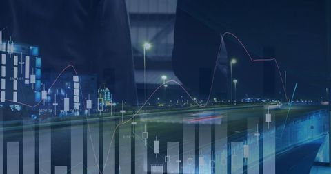 Business Analytics Overlay on Urban Cityscape - Download Free Stock Images Pikwizard.com