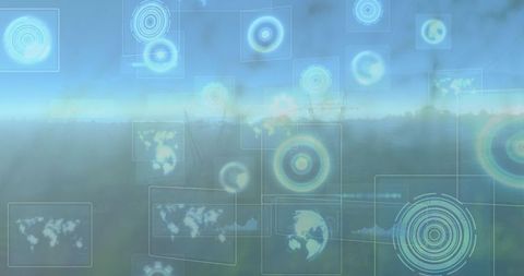 Digital Interface with Global Data Analysis in Natural Background - Download Free Stock Images Pikwizard.com