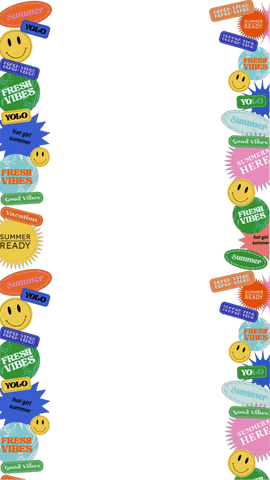 colorful summer sticker border on transparent background - Download Free Stock Videos Pikwizard.com