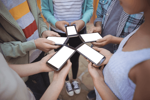 transparent screen phones in students' hands circle - Download Free Stock Videos Pikwizard.com