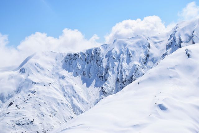 Snow Mountain Under Cloudy Sky - Download Free Stock Photos Pikwizard.com