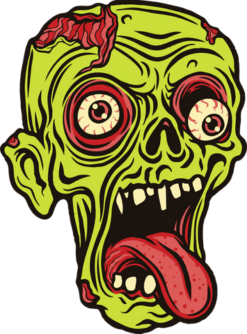 Grotesque Comic Zombie Head with Bulging Eyes on Transparent Background - Download Free Stock Videos Pikwizard.com