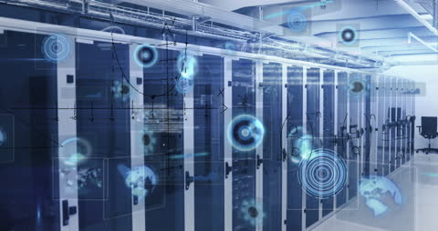 Futuristic Data Processing Technology in Server Room