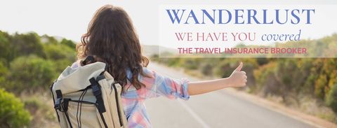 Backpacker Hitchhiking Adventure Promoting Travel Insurance