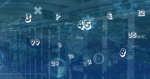 Abstract Digital Data Overlay on Server Room Background - Download Free Stock Images Pikwizard.com