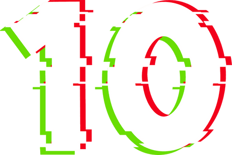 transparent glitch number ten with colored shadows - Download Free Stock Videos Pikwizard.com