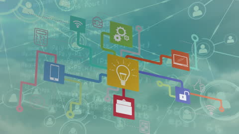 Digital Network and Information Exchange Concept Art