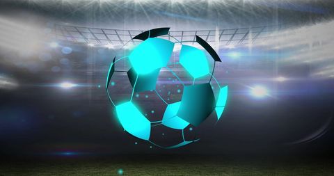 Neon Soccer Ball in Illuminated Sports Stadium - Download Free Stock Images Pikwizard.com