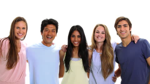 Diverse Group of Friends Smiling Together