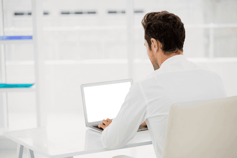 businessman working on laptop with screen editable for transparent display - Download Free Stock Videos Pikwizard.com