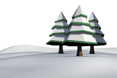 snowy landscape with 3d polygon fir trees on transparent background - Download Free Stock Videos Pikwizard.com