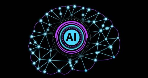 Futuristic AI Brain Network Concept on Black Background - Download Free Stock Images Pikwizard.com