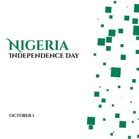 nigeria independence day celebration design with green squares - Download Free Stock Templates Pikwizard.com