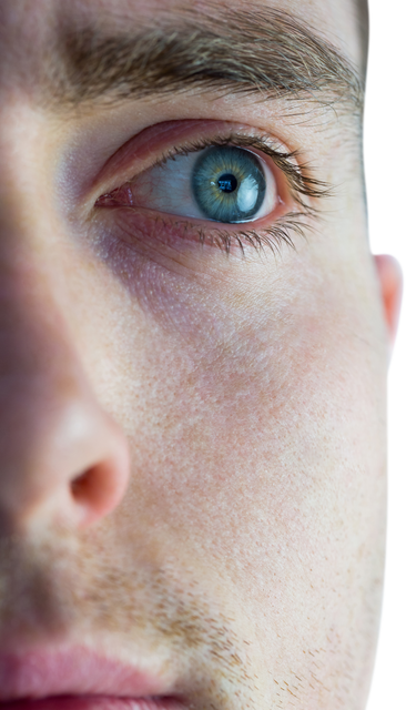 Transparent Close-up of Man's Blue Eye Expressing Emotion - Download Free Stock Videos Pikwizard.com