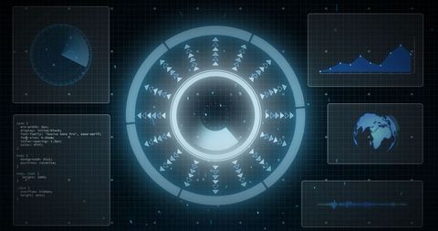 Abstract Digital Interface with Data Scanning Elements - Download Free Stock Images Pikwizard.com