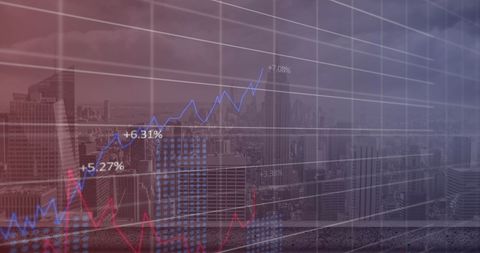 Financial Data and Cityscape for Global Business Analysis - Download Free Stock Images Pikwizard.com