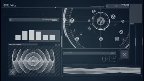 Futuristic Digital Interface with Data Visualization Concepts