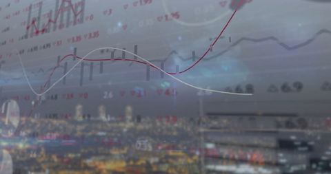 stock market data over urban skyline reflecting global business tech - Download Free Stock Images Pikwizard.com