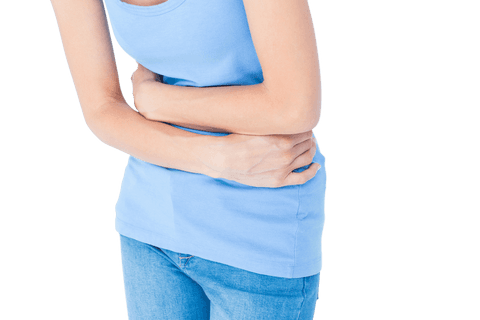 woman in blue holding stomach in pain on transparent background - Download Free Stock Videos Pikwizard.com