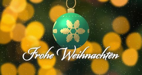 Merry Christmas Ornament on Festive Baubles Background