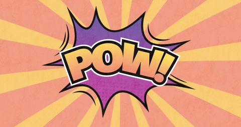 Vintage Comic Speech Bubble with Pow Text Central