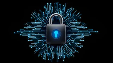 Futuristic Padlock Concept Representing Cybersecurity