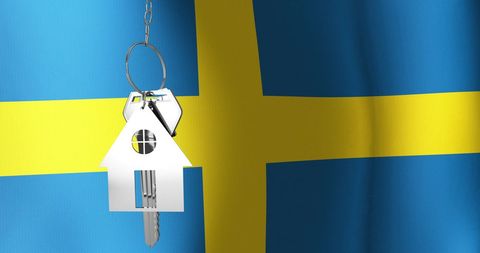 House Key Silhouette Hanging Against Swedish Flag - Download Free Stock Images Pikwizard.com